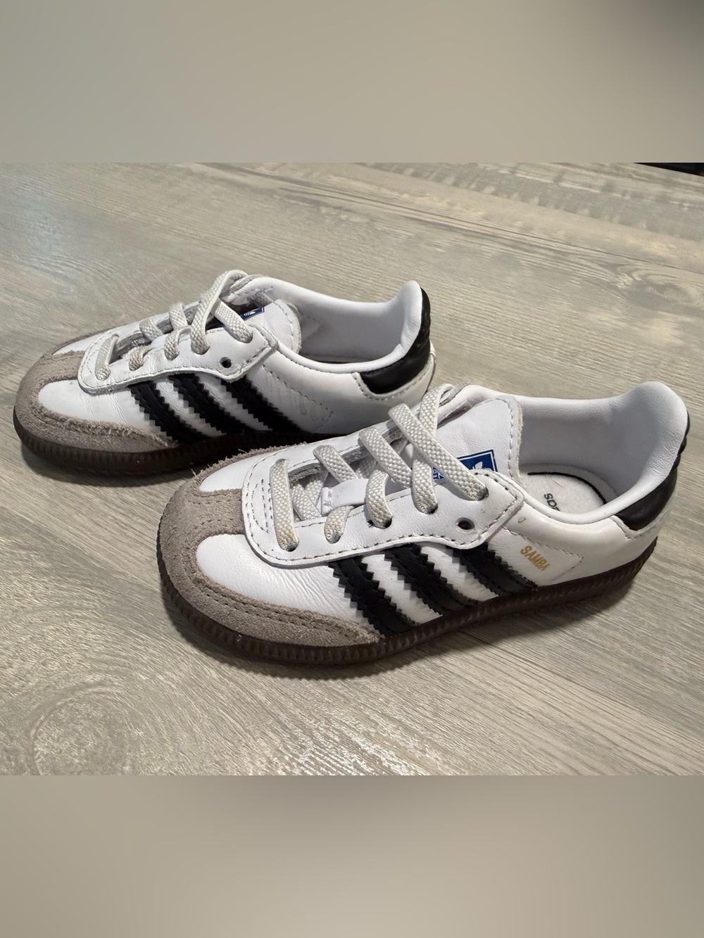 adidas Kids Samba Sneakers in White, Black and Gray